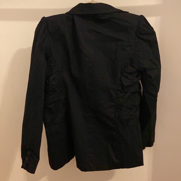 Medium Black Puffy Shoulder Blazer Jacket - Picture 2 of 2